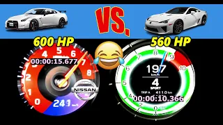 Legendary Showdown: Lexus LFA (560 HP) vs Nissan GT-R NISMO (600 HP) Drag Race 0-300 km/h #finance