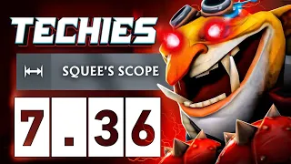 Techies 7.36 Right Click from 3000 Attack Range - New OP Carry Dota 2