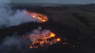 Новое извержение вулкана на полуострове Рейкьянес