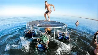 1,000,000 YOUTUBE SUBSCRIBERS!! Tuna And Trout Catch And Cook (Surprise Floating Trampoline)  Ep 109