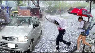 On Italy rained STONES from the Sky! Heavy hail storm in Italy.