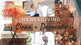 THANKSGIVING CLEAN AND DECORATE WITH ME PART 1! HOW TO DO A TWINKLE LIGHT FALL FRONT PORCH!