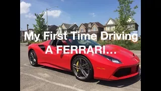 Ferrari 488, my first time driving a supercar... or even sitting in one!