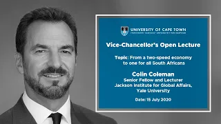 UCT Vice-Chancellor's Open Lecture by Colin Coleman