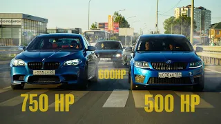 Дедовская  ШКОДА ОКТАВИЯ  против TOYOTA CHASER и BMW M5.