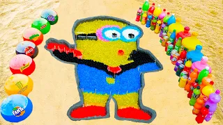 How to make Rainbow Minions with Orbeez, Balloons of Fanta, 7up, Coca Cola vs Mentos & Popular Sodas