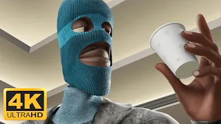 The Incredibles (2004) Frozone & Mr Incredible Run Into Burning Building Bank (Remastered 4K 60FPS)