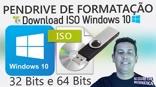 Como Criar Pendrive de Formatação do Windows 10 Original, (32Bits e 64Bits)