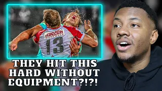 AMERICAN REACTS TO RUGBY FOR THE FIRST TIME | BIGGEST HITS AND TACKLES