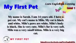 My First Pet Learn English via Listening Level 1 Unit 6