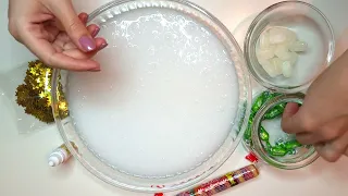 [ASMR Slime] Adding Golden Stars Glitter, Candy, and Jelly to Slime [Visually satisfying]