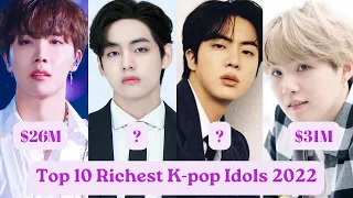 Top 10 Richest K-pop Idols 2022 || Richest K-pop Idols based on their net worth 2022
