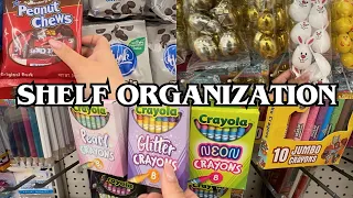 ASMR - Dollar Tree Shelf Organization 💵 (Easter, Candy, and Stationery Aisles 🐰🍬 🖇️)