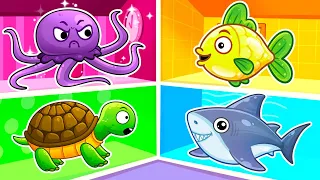 Baby Shark Song 🦈 Funny Adventure Stories with Baby Avocados Pit & Penny