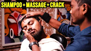 INDIAN HEAD and FACE MASSAGE 🟡 SHAMPOO and NECK CRACK 🟡 ASMR sleep