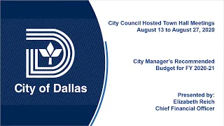 City of Dallas FY 2020-21 Budget Presentation [English]