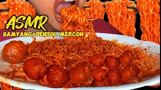 PEDES GILAAA‼️ASMR MIE SAMYANG+ TOPPING PENTOL MERCON🥵PEDESNYA NEXT LEVEL💯