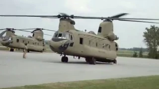 CH-47 US ARMY Chinook Helicopter Start-up