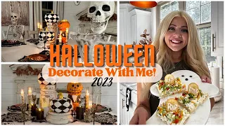 HALLOWEEN 2023 DECORATE WITH ME DINING ROOM TABLE SCAPE + HAUNTED VEGETABLE PIZZA RECIPE