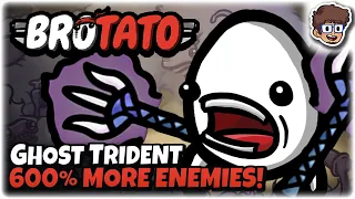 Using Ghost Trident to Get 600% MORE ENEMIES!! | Brotato: Modded