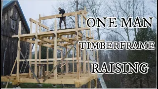 Raising our Japanese timber frame, no machines, just one mans hands, ASMR