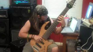 7 string bass Mowgli sweepie riff-Veil of maya