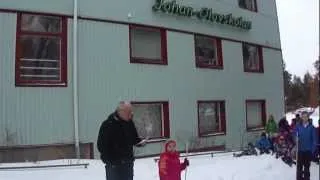 Johan-Olovskolan Horndal invigning av fasadskylt i neon 20130220