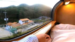 Japan's sleeper train, the Sunrise Seto. 800 km from Tokyo to Takamatsu!