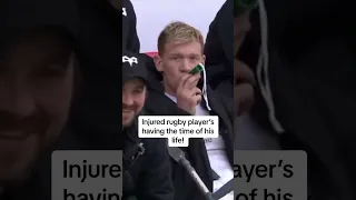 Injured Rugby Player's Having the Time of his Life!