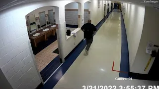 Principal of Jacksboro elementary school escapes a school hallway moments before a tornado hits