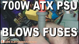 This 700W ATX PSU Blows Fuses / Trips Out The Mains. Can We Fix It? SMPS Power Supply Repair