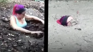 Girl Falls Into Quicksand and This Happens...