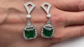 Exclusive Emerald and Diamond pendants for Diamond Hoop Earrings - PIERRE Jewellery