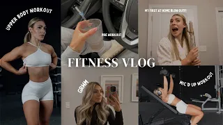 Fitness Vlog: Upper Body Workout, GRWM, My Make Up & Skincare Routine, At Home Blow Out & Chit Chat