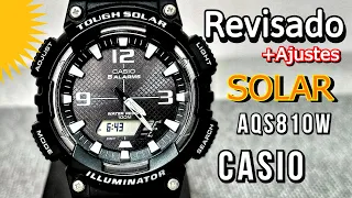 Revisado y ajustes del Casio AQS810W reloj analógico digital Tough Solar