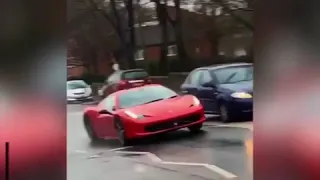 Dramatic footage captures Ferrari police chase