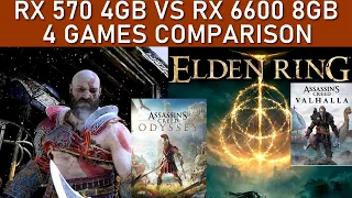 AMD RX 570 VS RX 6600 4 GAMES COMPARISON!