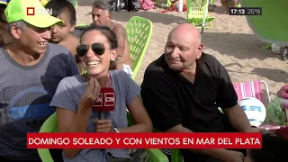 Domingo soleado y con viento en la playa de Mar del Plata