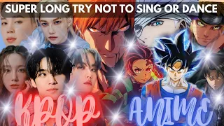 ICONIC KPOP and ANIME OPENINGS [SUPER LONG TRY NOT TO SING OR DANCE CHALLENGE]