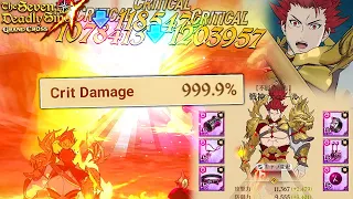 MAX CRIT DAMAGE UR GEAR TYR IS TOO STRONG!! | Seven Deadly Sins: Grand Cross