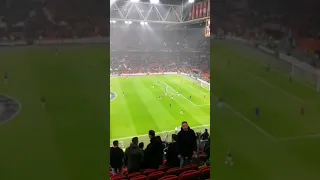 Atmosphere inside Johan Cruyff Arena 30 minutes before Ajax vs Union Berlin in UEFA Europa League