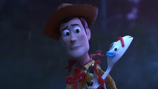 Toy story 4 Woody jumps from the RV