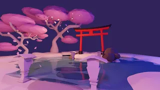 Japanese environment 3D modeling in Blender