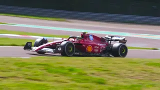 Oliver Bearman driving the F1-75 at Fiorano