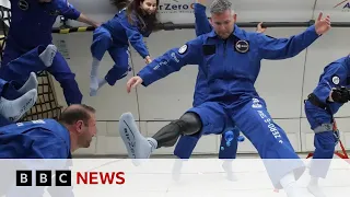 World's first disabled astronaut takes part in flying exercise - BBC News