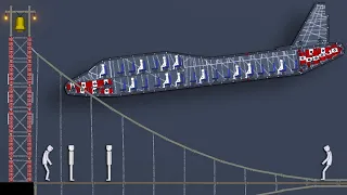 Crashing a Plane Full of Ragdolls Into a Bridge in People Playground Mod Update Gameplay