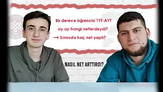 YKS DERECESİNİN AY AY NETLERİ | NASIL NET ARTTIRDI? ( TYT AYT NET )