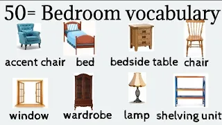 50 common Bedroom name vocabulary || learning English vocabulary.