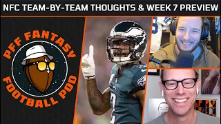 NFC team-by-team thoughts and Week 7 preview | PFF Fantasy Pod