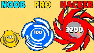 NOOB vs PRO vs HACKER in Spin Blade Merge Run